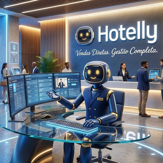 Dashboard do Hotelly com mapa de quartos e reservas em tempo real